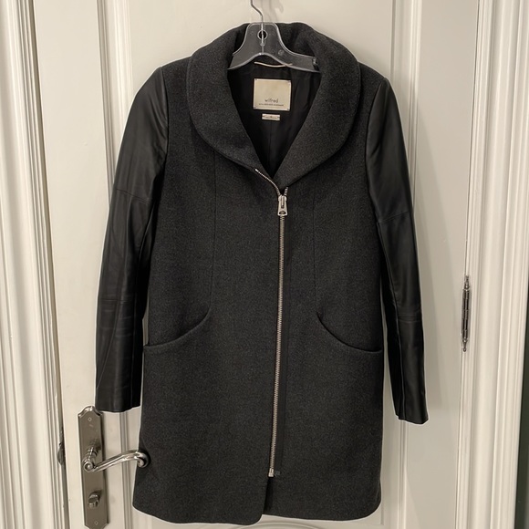 Wilfred Cocoon Jacket with Leather Sleeves - Picture 2 of 6